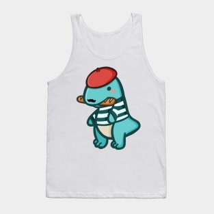 French T-Rex, cute Dino, Dinosaur Tank Top